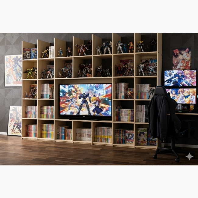 壁面収納 テレビ開口部付き