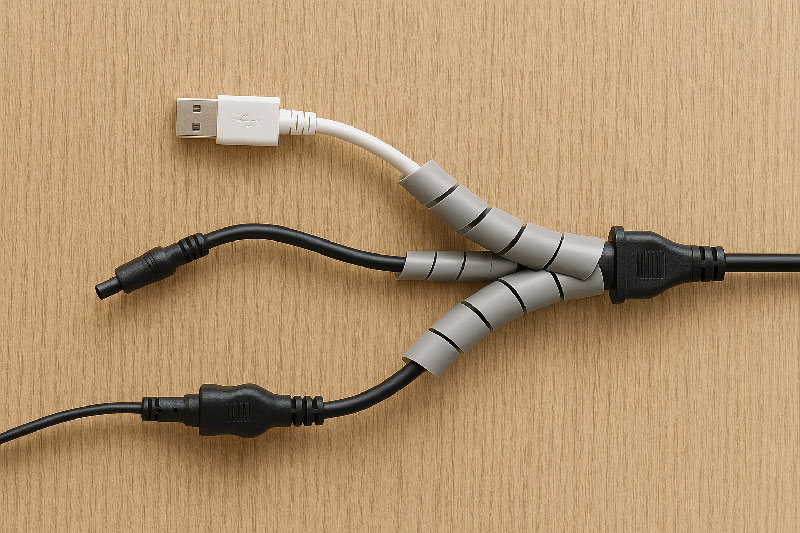 ケーブルスパイラルチューブなら配線分岐が楽ちん