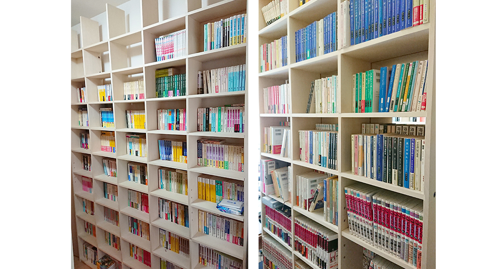 スリムタイプの壁面収納本棚