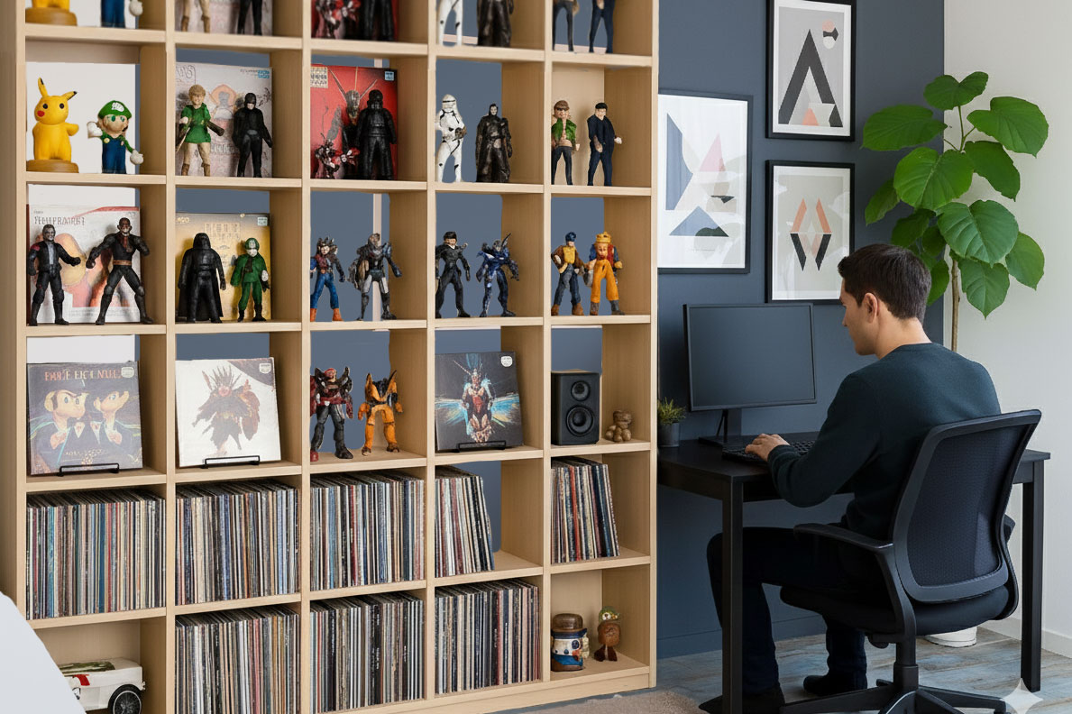 レコードやフィギュアなど好きな物をたくさん飾れる！