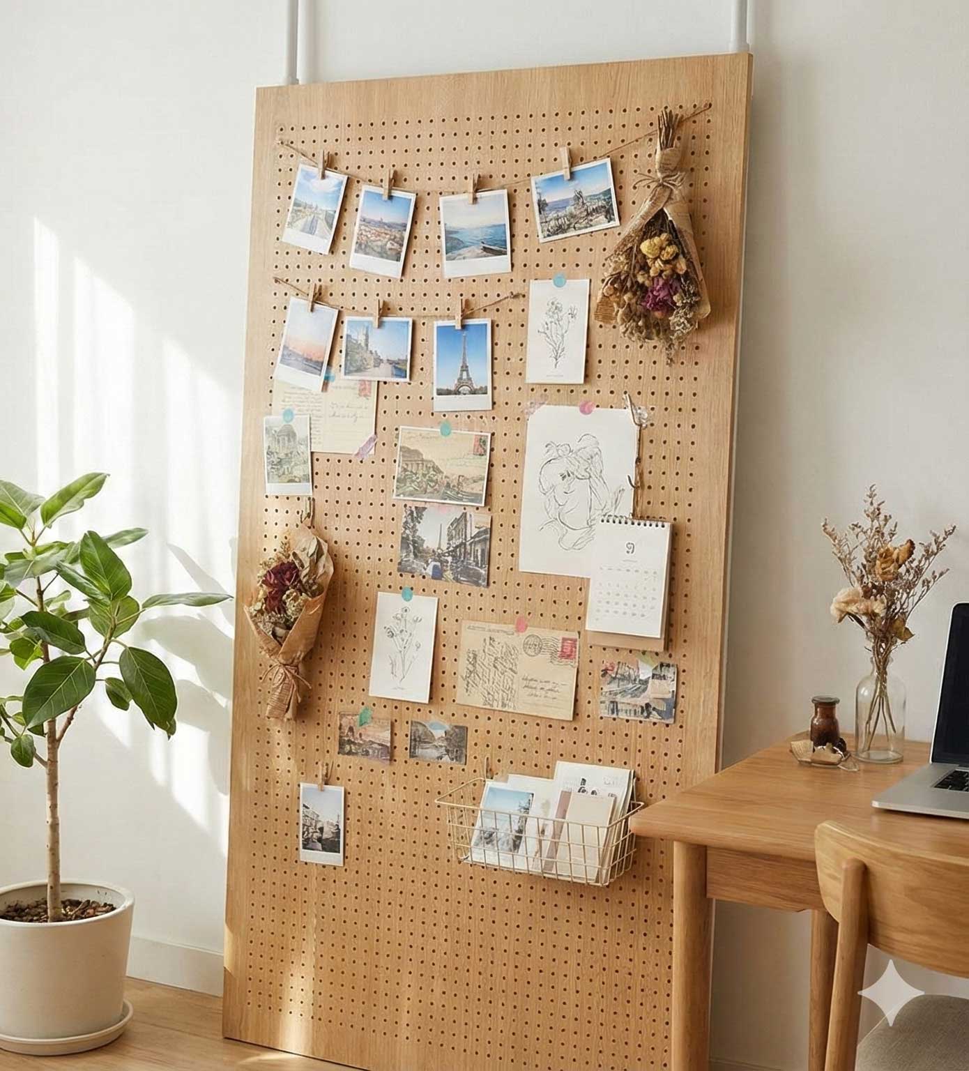 壁に穴をあけずに「パンチングボード」を取り付ける