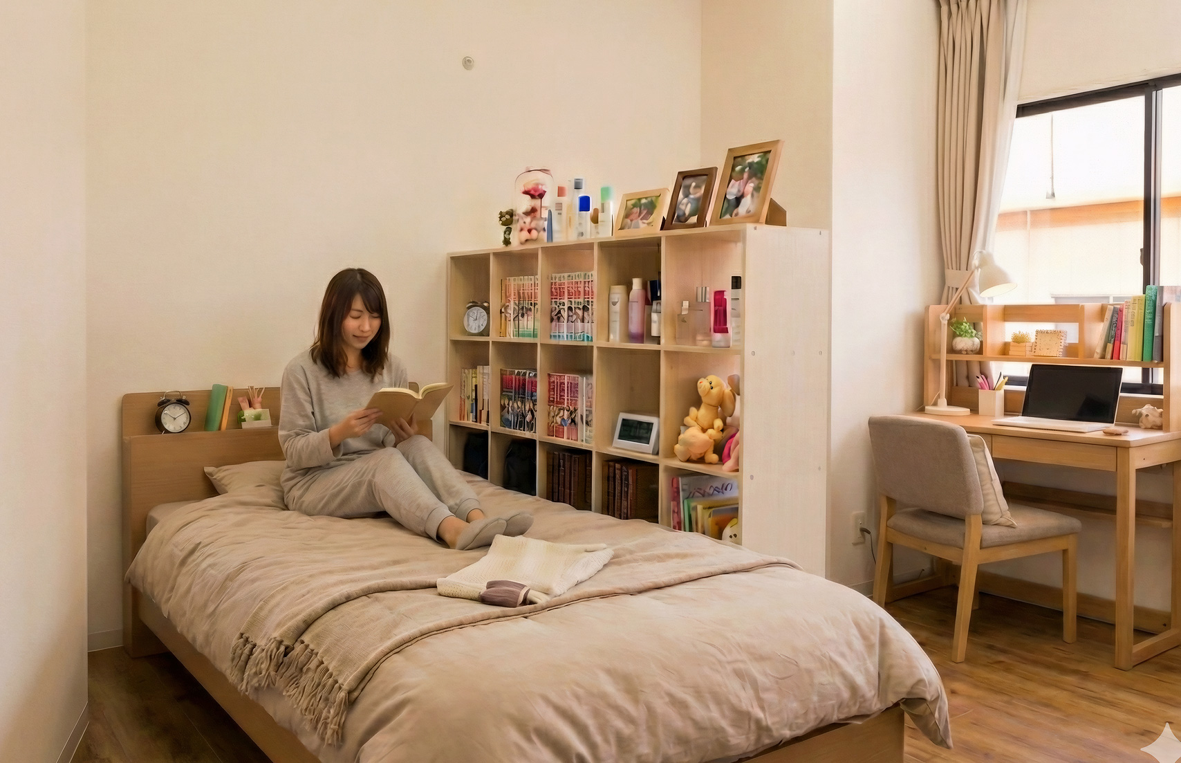 空間をゆるやかに仕切りながら賃貸でも使いやすい