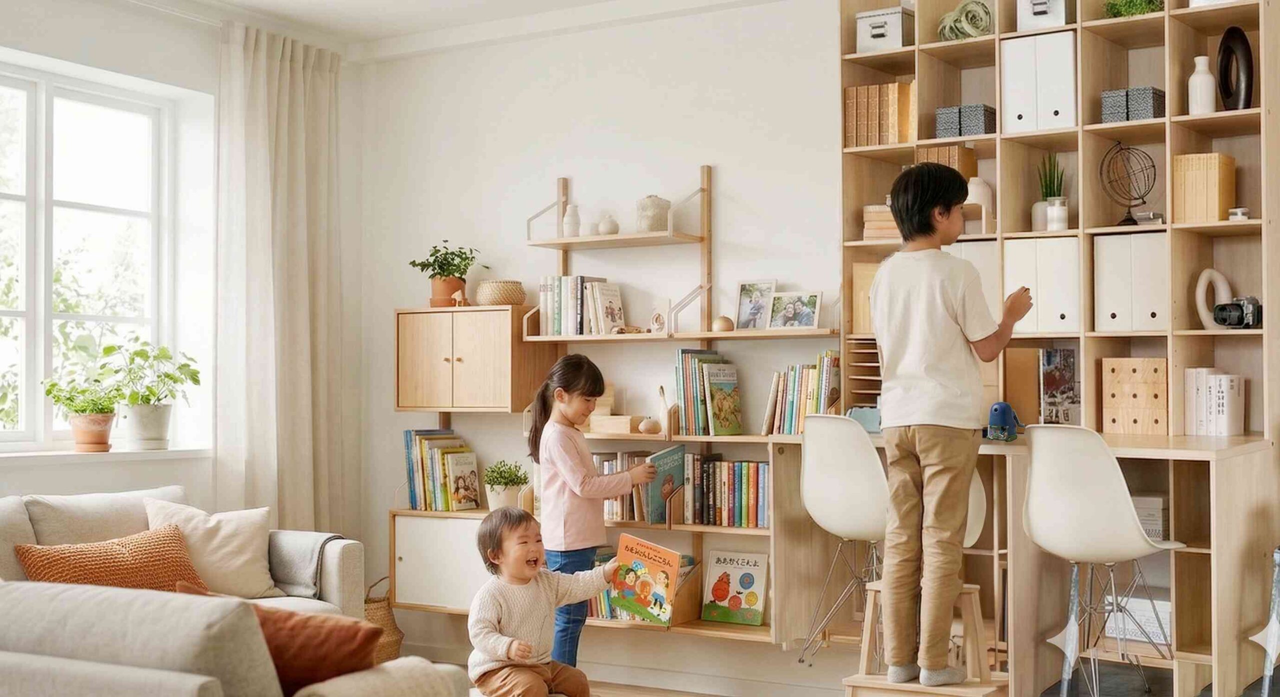 子供の成長を考えると、こんな本棚がおすすめ
