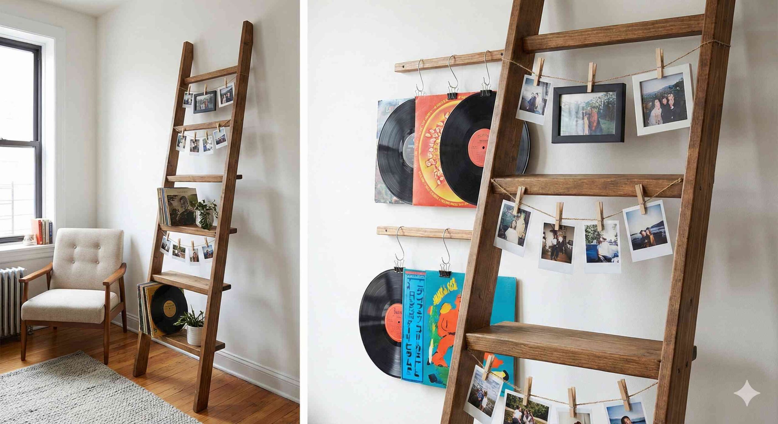 立て掛け技を利用して飾る