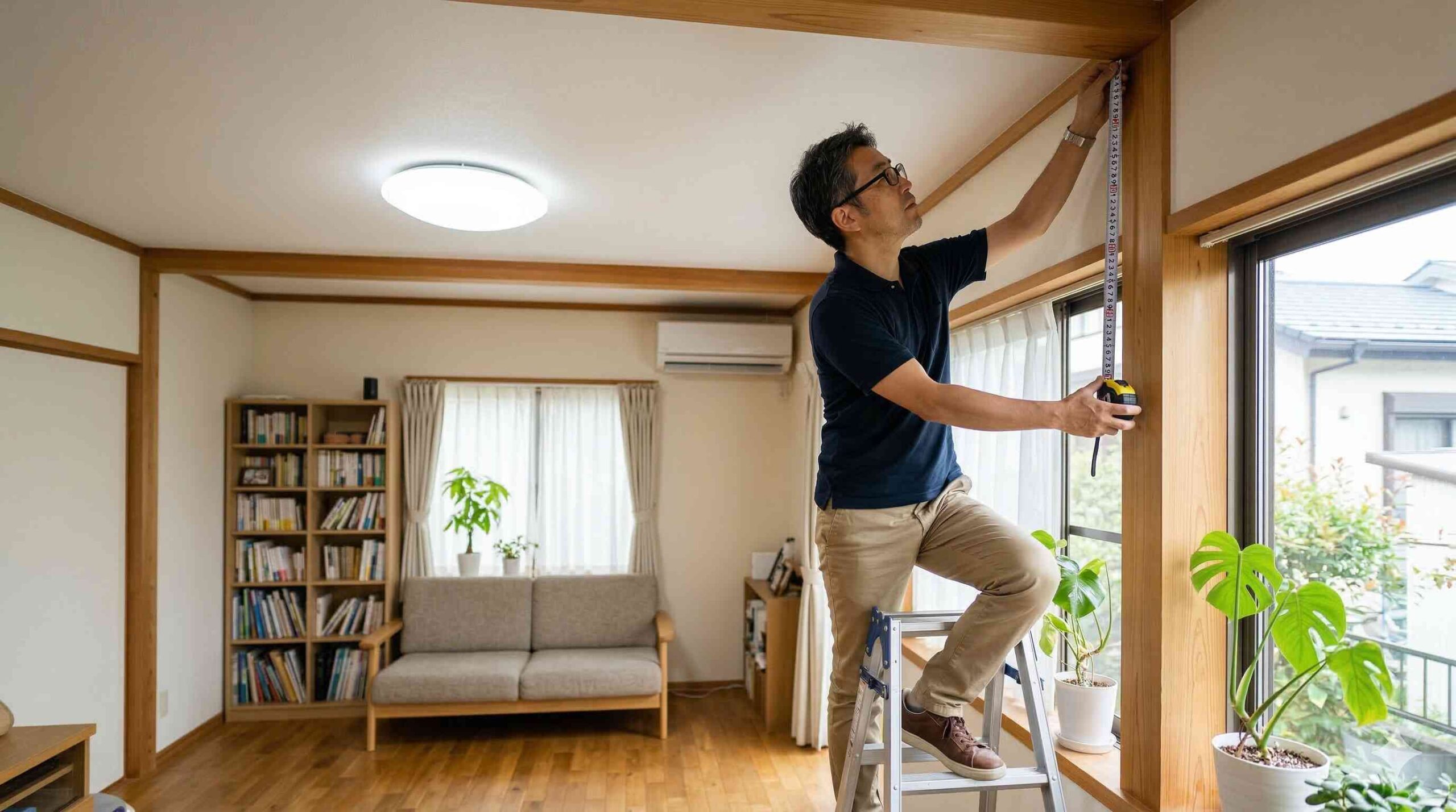 【ステップ②】製作所に聞いた方法で、床から天井までの高さを測りましょう