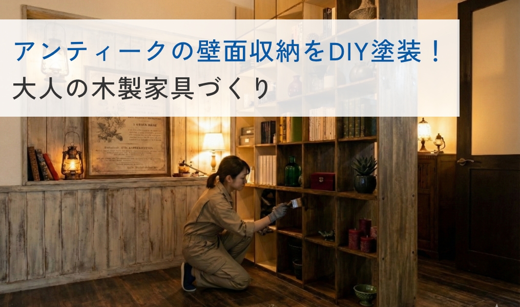 アンティーク・ビンテージ風の壁面収納をDIY塗装！OSAMARUで始める大人の木製家具づくり