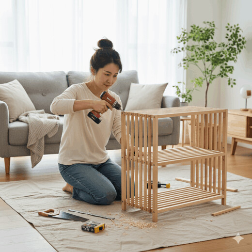 すのこを使って棚を作ろう