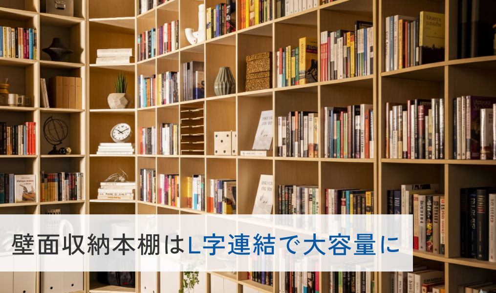 壁一面を大容量でおしゃれな壁面本棚にする方法